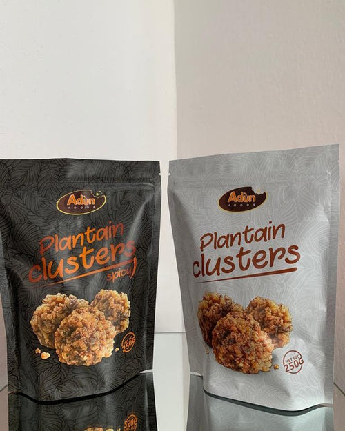 Adún Original and Spicy Plantain Clusters bags